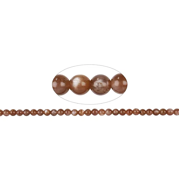 Strang Kugeln, Sonnenstein A dunkel, 06mm (39cm) | Marco Schreier