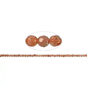 Rang de collier boules, Pierre de soleil, à facettes, 03mm | Marco Schreier