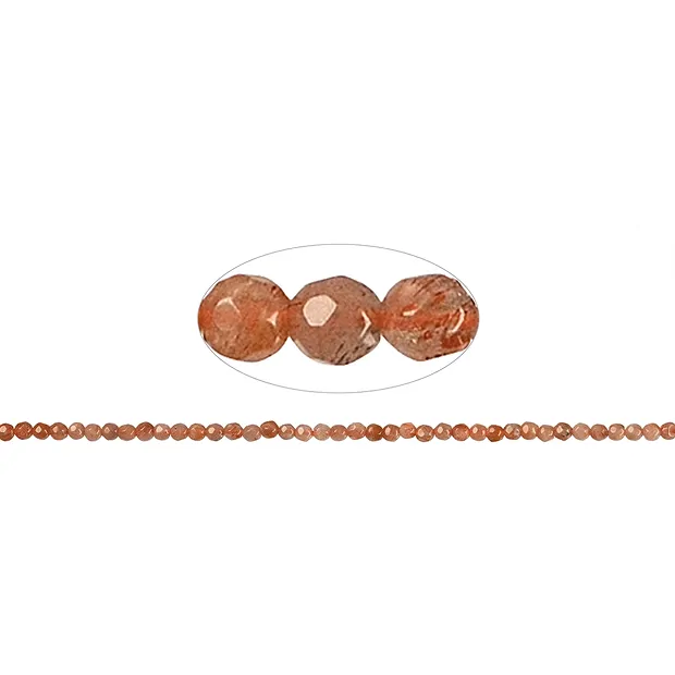 Rang de collier boules, Pierre de soleil, à facettes, 03mm | Marco Schreier