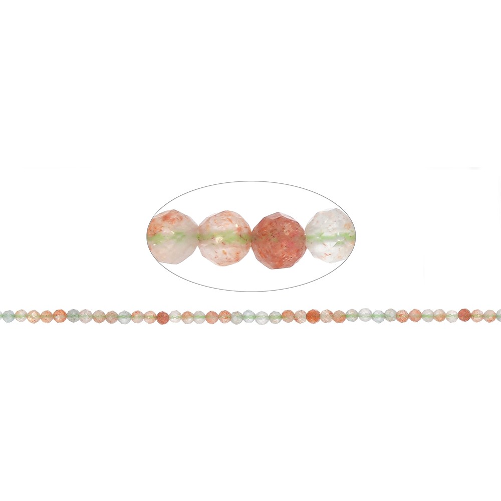 Rang de collier boules, Pierre de soleil (Arusha), 04mm, à facettes | Marco Schreier