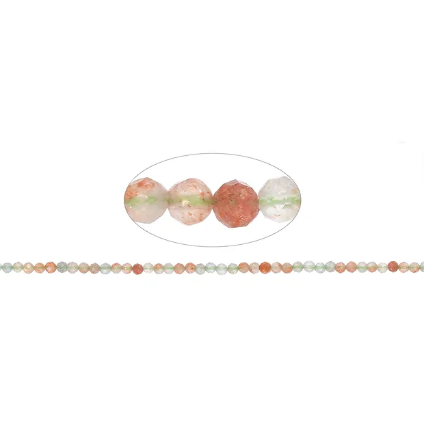 Rang de collier boules, Pierre de soleil (Arusha), 04mm, à facettes | Marco Schreier