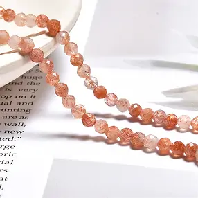Strang Kugeln, Sonnenstein  04mm, facettiert | Edelsteine, Heilsteine & Schmuck