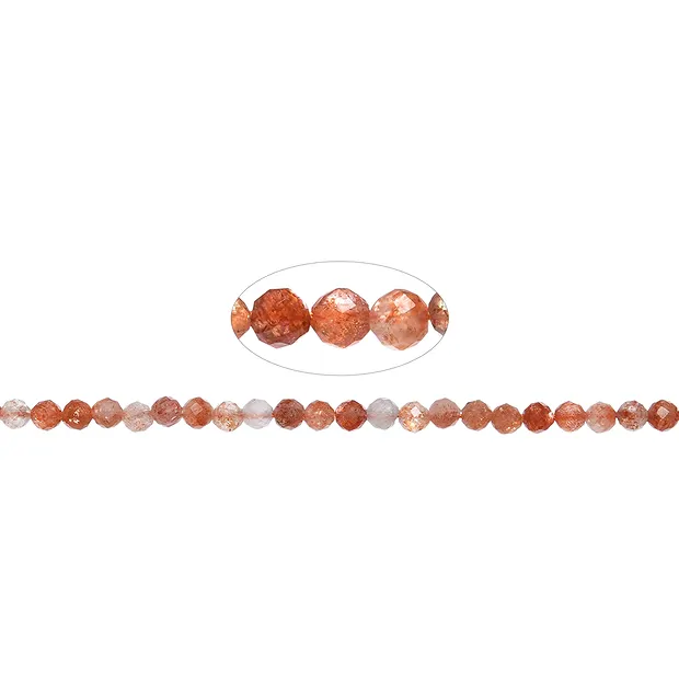 Strang Kugeln, Sonnenstein  04mm, facettiert | Edelsteine, Heilsteine & Schmuck