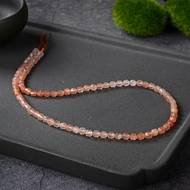 String Beads, Sunstone, faceted, 05mm (39cm) | wholesaler gems & healing stones