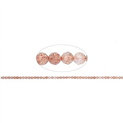142130110020 Rang de collier boules, Pierre de soleil, &#xE0; facettes, 02mm (39cm) | Marco Schreier