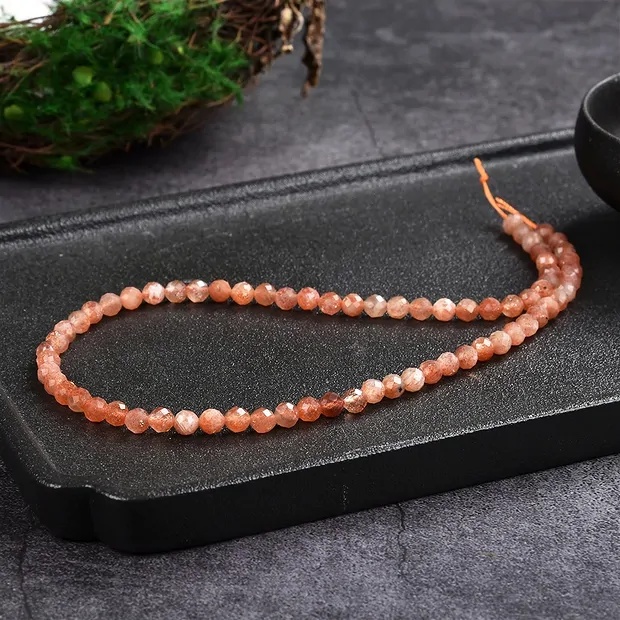 String Beads, Sunstone A, 05.5 - 06mm, faceted | gems, healing stones & jewelry
