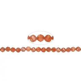 String Beads, Sunstone A, 05.5 - 06mm, faceted | gems, healing stones & jewelry