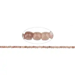 142130208420 Strand cube, sunstone B, faceted, 04mm (39cm) | wholesaler gems & healing stones