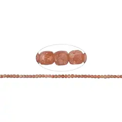 142130208421 Strand cube, sunstone A, faceted, 04mm (39cm) | wholesaler gems & healing stones