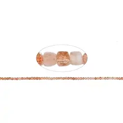 142130209721 Strand cube, sunstone, faceted, 02.5mm (39cm) | wholesaler gems & healing stones