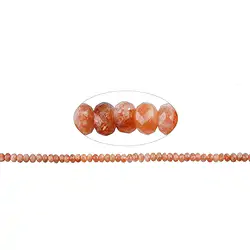 142130313621 Button strand, sunstone, faceted, 04 x 06mm | wholesaler gems & healing stones