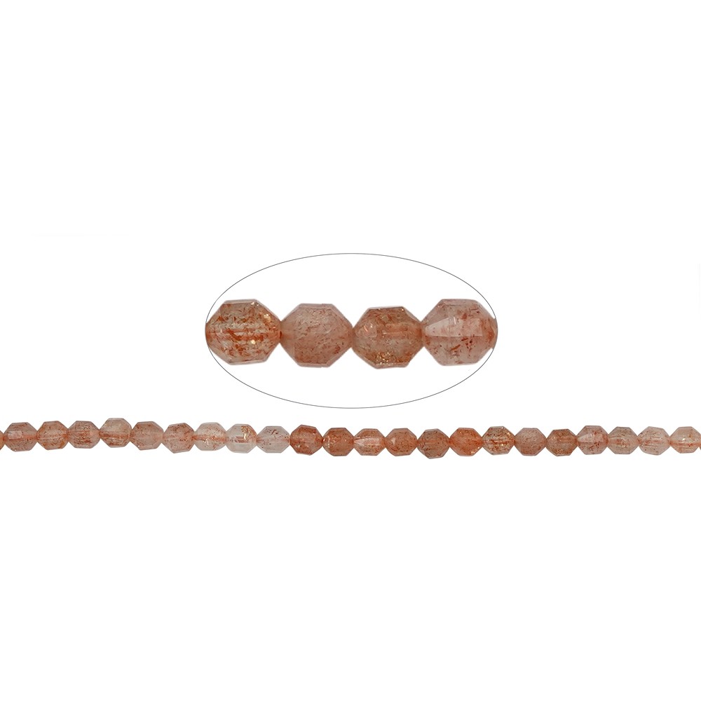 Filamento cilíndrico, piedra solar, facetado, 05 x 04mm (39cm) | Marco Schreier