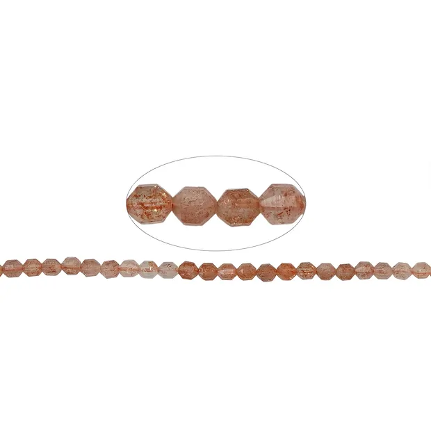 Rang de colliers, Pierre de soleil, facettes, 05 x 04mm (39cm) | Marco Schreier