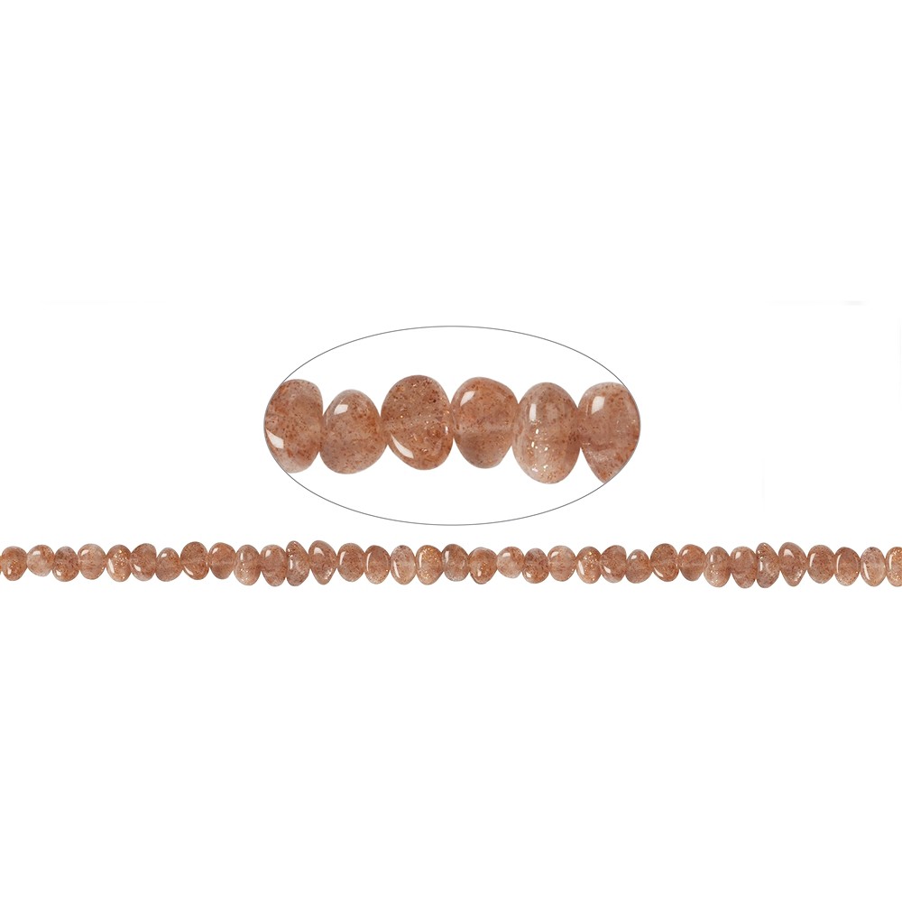 Strang Trommelstein flach, Sonnenstein A, 06 x 09-10mm | Marco Schreier