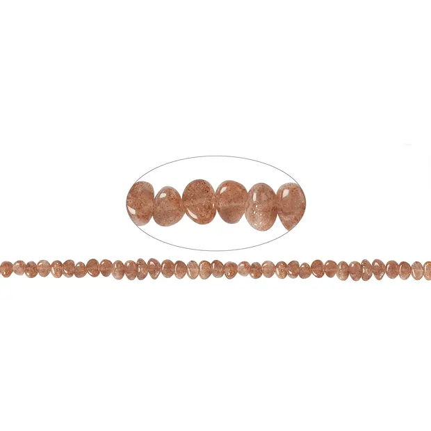 Strang Trommelstein flach, Sonnenstein A, 06 x 09-10mm | Marco Schreier