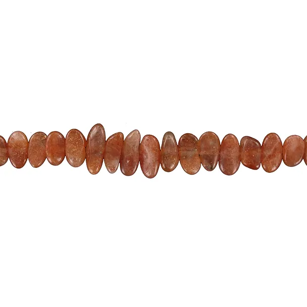 Strand of flat Tumbled Stone, Sunstone, AA, 06 x 05-10mm | Marco Schreier