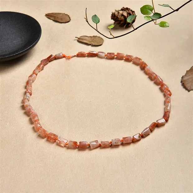 Cylinder strand, sunstone, 10 x 06mm (41cm) | wholesaler gems & healing stones