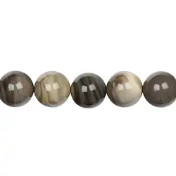 142210101020 String Beads, Flint, 12mm | Schreier - wholesaler gems, healing stones & jewelry