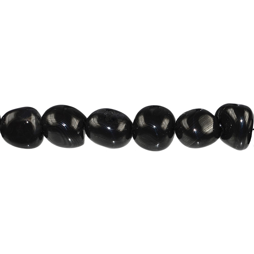 Rang de colliers Nuggets (Pebbles), Psilomélane, 09 - 13mm | Marco Schreier