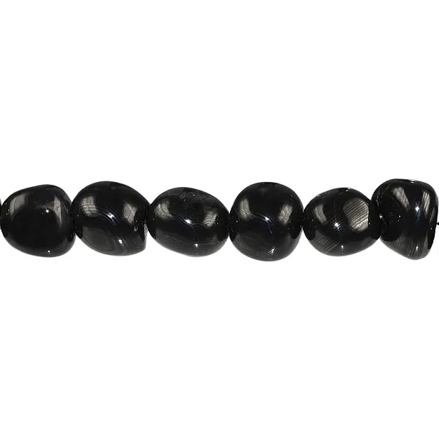 Rang de colliers Nuggets (Pebbles), Psilomélane, 09 - 13mm | Marco Schreier