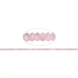 142340300521 Button strand, Morganite, faceted, 02 x 04mm | wholesaler gems & healing stones