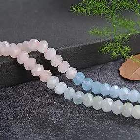 Strang Button, Beryll (Aquamarin, Morganit), 04 x 06mm (39cm) | Marco Schreier