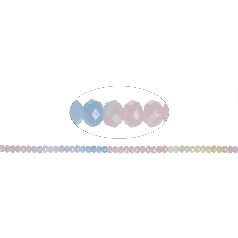 Strang Button, Beryll (Aquamarin, Morganit), 04 x 06mm (39cm) | Marco Schreier