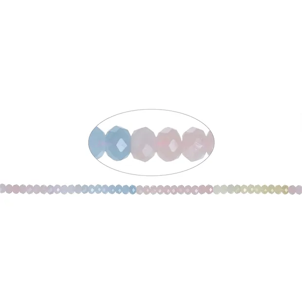 Collar de botones, berilo (Aguamarina, Morganita), 04 x 06mm (39cm) | Marco Schreier