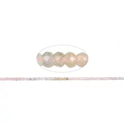 142340318023 Button strand, Morganite, faceted, 02 x 03mm, assorted colors | Marco Schreier