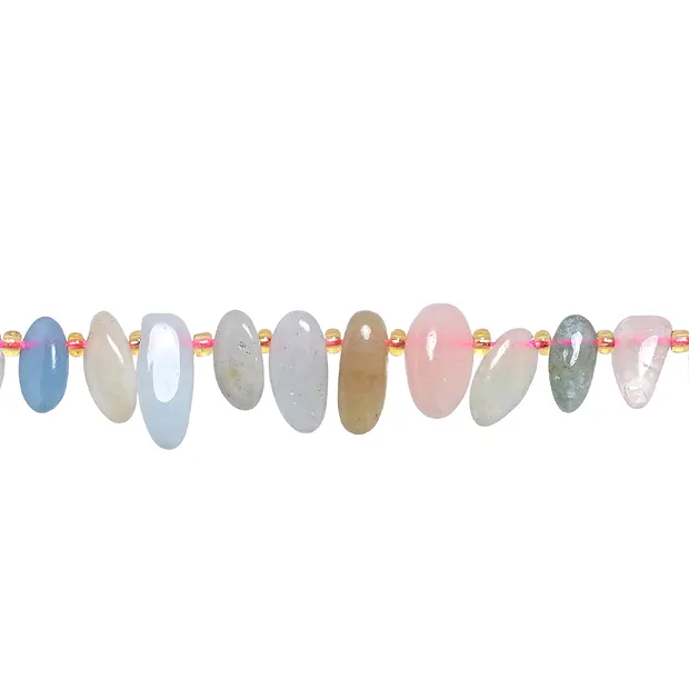 Rang de colliers Nuggets "dent", Morganite, 06-08 x 13-16mm | Marco Schreier