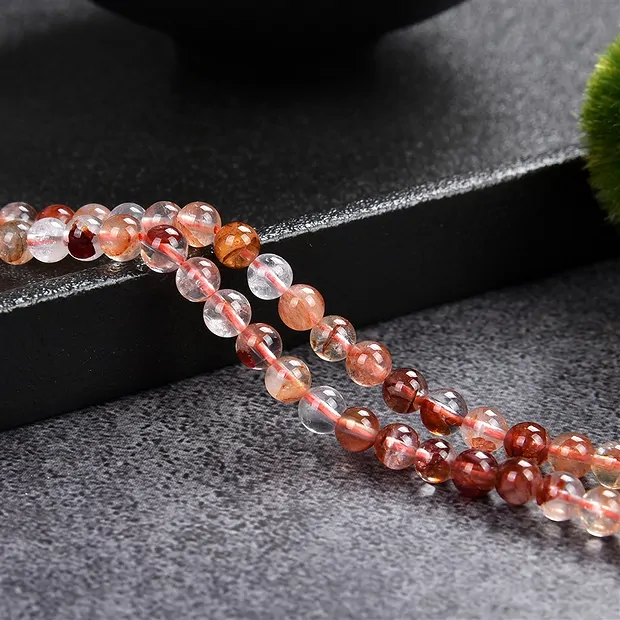 Rang de colliers boules, Quartz avec hématite, 04mm (39cm) | Marco Schreier