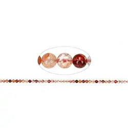 142350100321 Rang de colliers boules, Quartz avec hématite, 04mm (39cm) | Marco Schreier