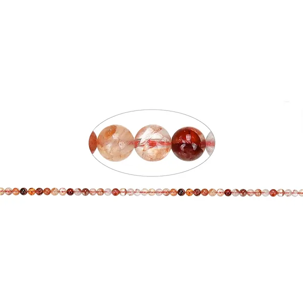 Rang de colliers boules, Quartz avec hématite, 04mm (39cm) | Marco Schreier