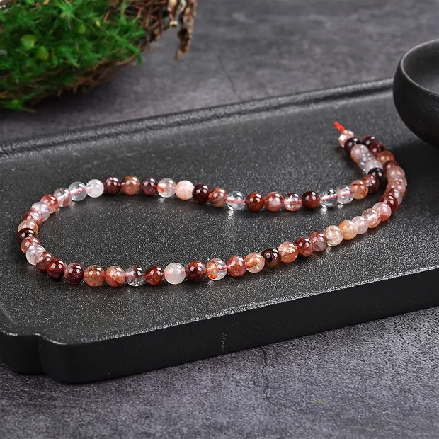 String Beads, Hematite Quartz, 06mm (39cm) | wholesaler gems & healing stones