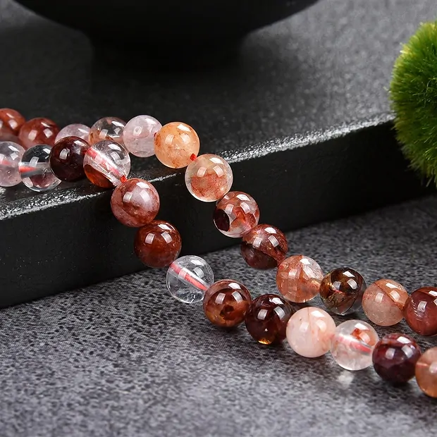 Rang de colliers boules, Quartz avec hématite, 06mm (39cm) | Marco Schreier