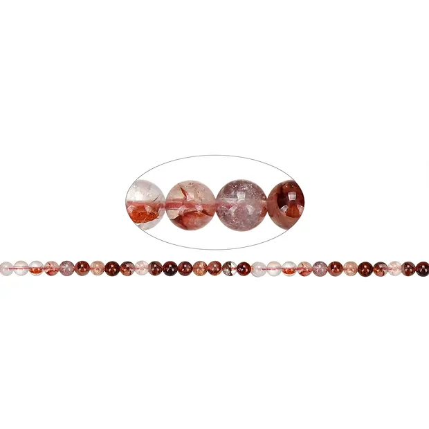 String Beads, Hematite Quartz, 06mm (39cm) | wholesaler gems & healing stones