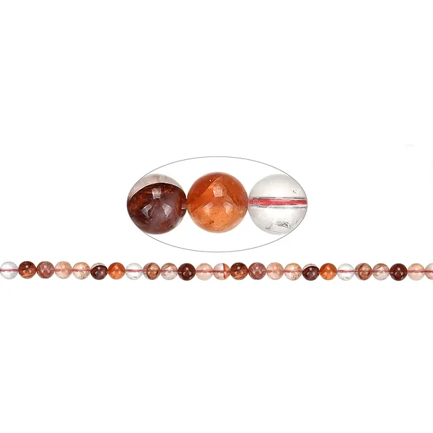 String Beads, Hematite Quartz, 08mm (39cm) | wholesaler gems & healing stones