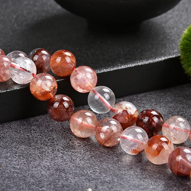 Rang de colliers boules, Quartz avec hématite, 10mm (39cm) | Marco Schreier