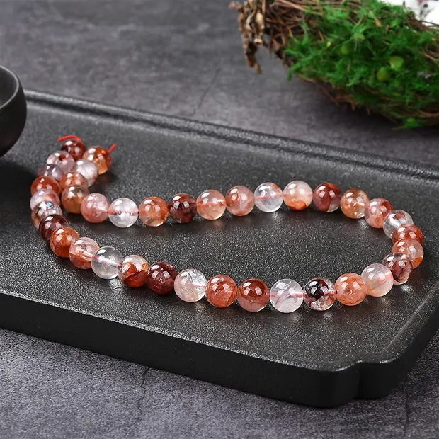 Rang de colliers boules, Quartz avec hématite, 10mm (39cm) | Marco Schreier