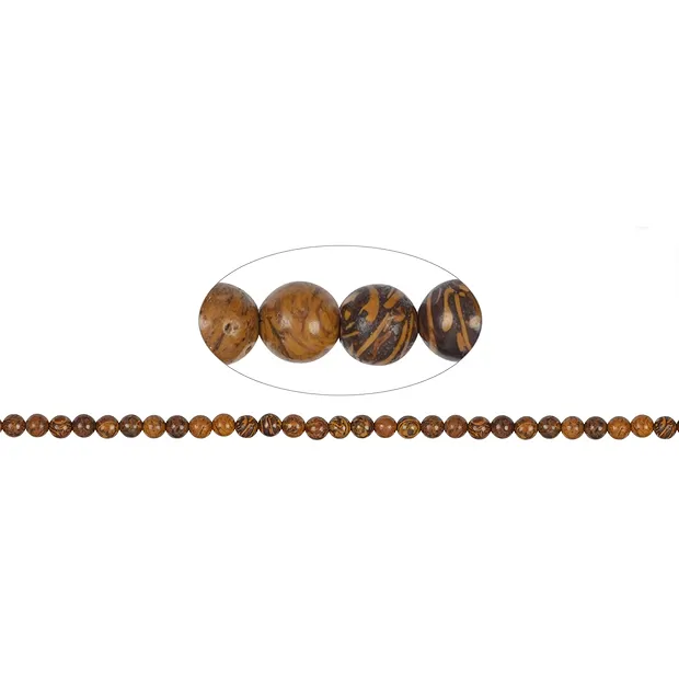 Rang de collier boules, jaspe (jaspe serpent), 06mm (39cm) | Marco Schreier
