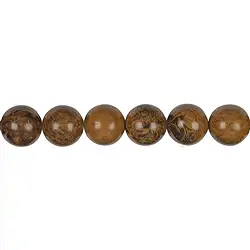 142370101020 String Beads, Jasper (Snake Jasper), 12mm (39cm) | Marco Schreier