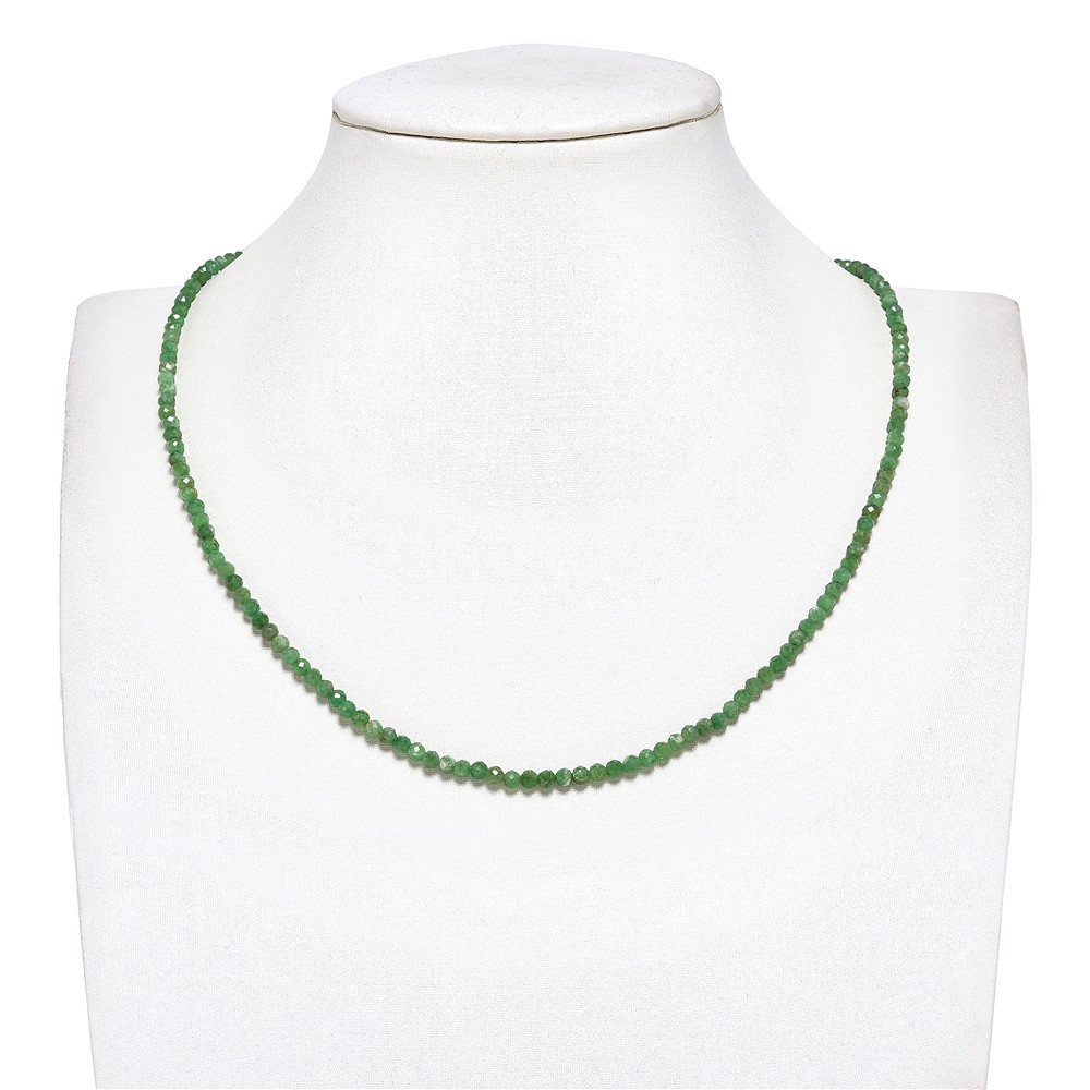 Cuentas de piedras preciosas, granate verde (Tsavourita), facetadas, 03mm (39cm) | Marco Schreier