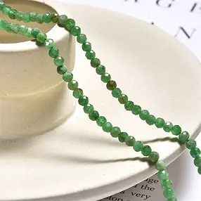 String Beads, Garnet (Tsavorite), 03mm, faceted (39cm) | Marco Schreier