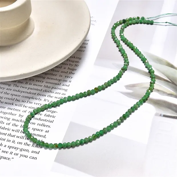 Rang de collier boules, grenat vert (Tsavorite), à facettes, 03mm (39cm) | Marco Schreier