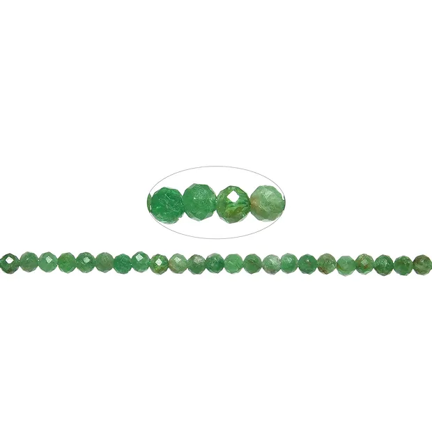 String Beads, Garnet green (Tsavorite), faceted, 03mm (39cm) | Marco Schreier