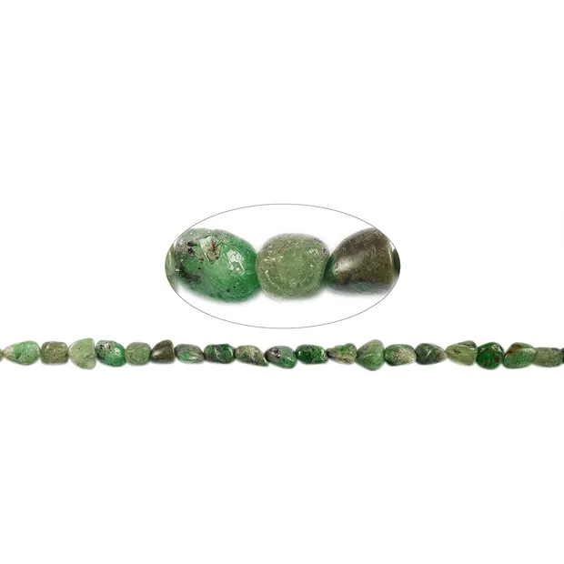 Fili di pietre burattate, granato (Tsavorite), 13-15 x 5-15 mm | Marco Schreier