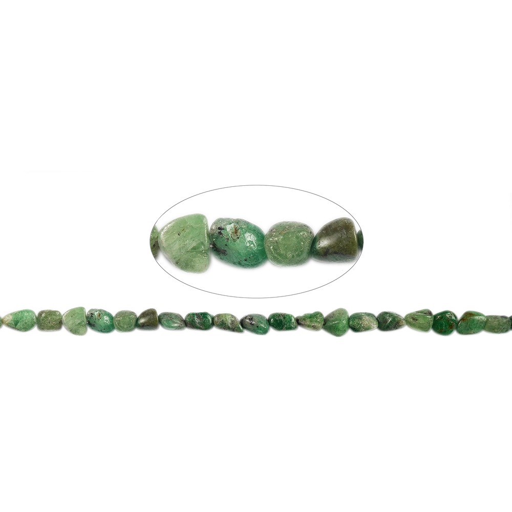 Strand of Tumbled Stones, Garnet green (Tsavorite), 10-15 x 8-13mm | Marco Schreier