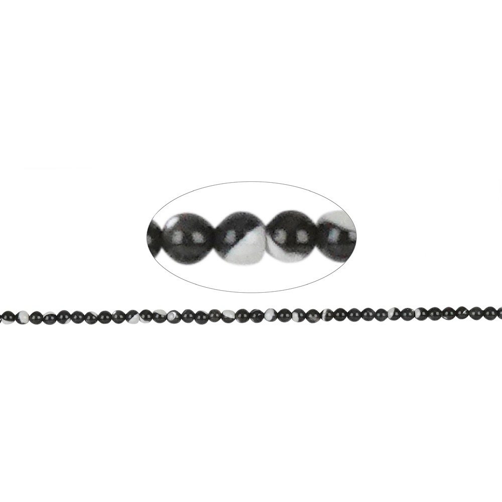 Rang de colliers boules, nacre (foncée), 03mm | Marco Schreier