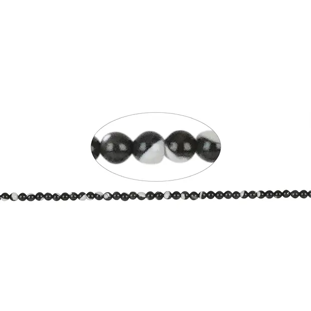 Rang de colliers boules, nacre (foncée), 03mm | Marco Schreier