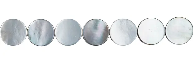 Coin strand, Mother of Pearl (dark), 08mm | wholesaler gems & healing stones
